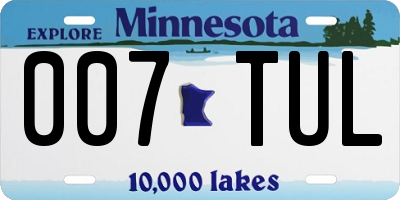 MN license plate 007TUL