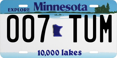 MN license plate 007TUM