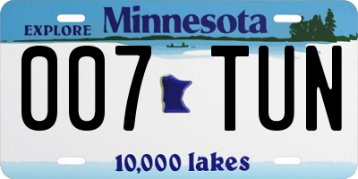 MN license plate 007TUN