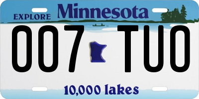 MN license plate 007TUO