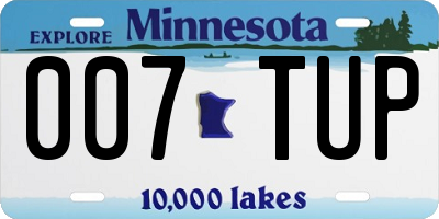 MN license plate 007TUP