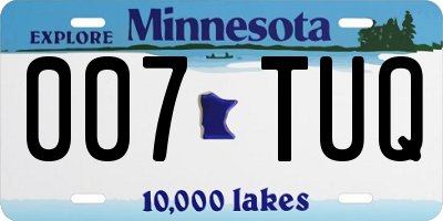 MN license plate 007TUQ