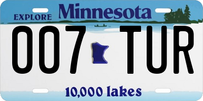 MN license plate 007TUR