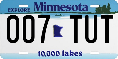MN license plate 007TUT