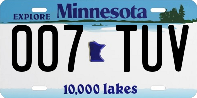 MN license plate 007TUV