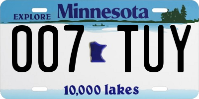 MN license plate 007TUY