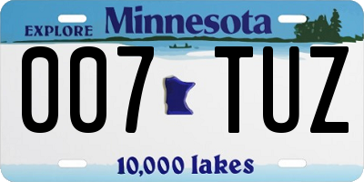 MN license plate 007TUZ