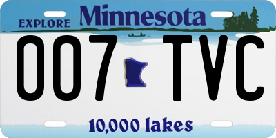 MN license plate 007TVC