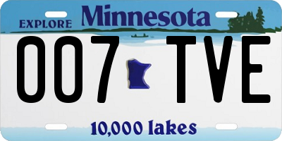 MN license plate 007TVE
