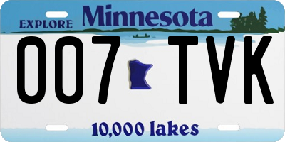 MN license plate 007TVK