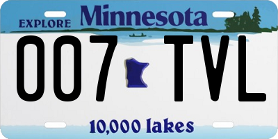 MN license plate 007TVL