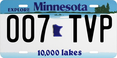 MN license plate 007TVP