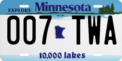 MN license plate 007TWA