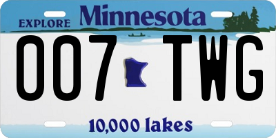 MN license plate 007TWG