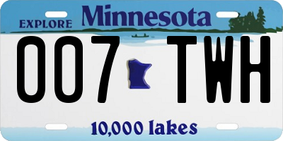 MN license plate 007TWH