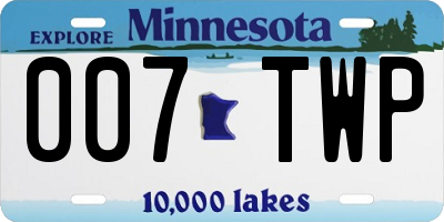 MN license plate 007TWP