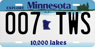 MN license plate 007TWS