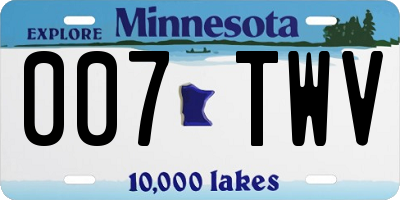 MN license plate 007TWV