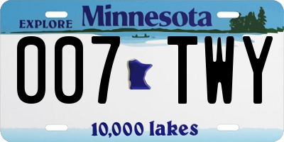 MN license plate 007TWY