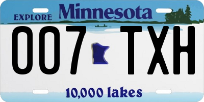 MN license plate 007TXH