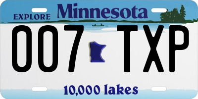 MN license plate 007TXP