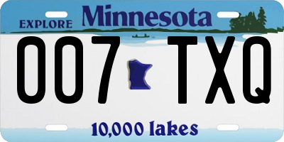 MN license plate 007TXQ