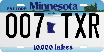 MN license plate 007TXR