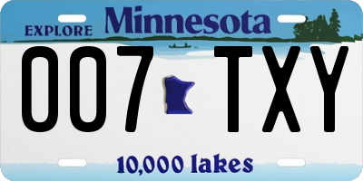 MN license plate 007TXY