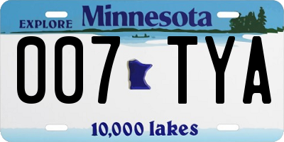 MN license plate 007TYA