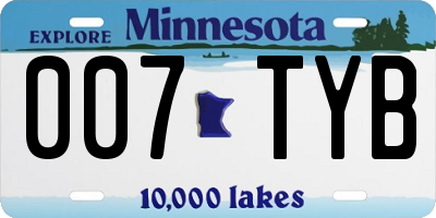 MN license plate 007TYB
