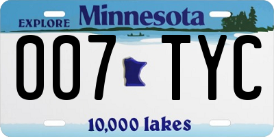 MN license plate 007TYC