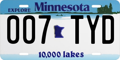 MN license plate 007TYD