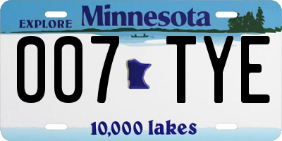 MN license plate 007TYE