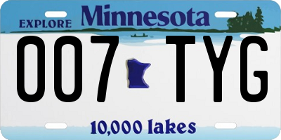 MN license plate 007TYG