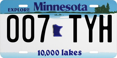 MN license plate 007TYH