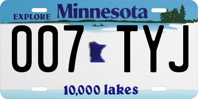 MN license plate 007TYJ