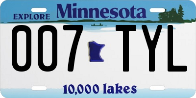 MN license plate 007TYL