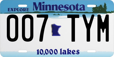 MN license plate 007TYM