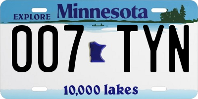 MN license plate 007TYN