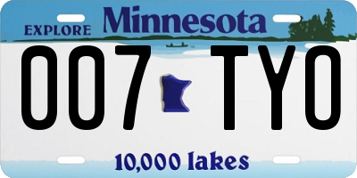 MN license plate 007TYO
