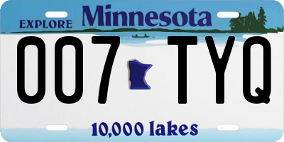 MN license plate 007TYQ