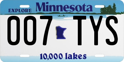 MN license plate 007TYS