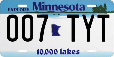 MN license plate 007TYT