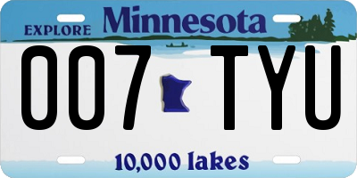 MN license plate 007TYU