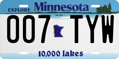 MN license plate 007TYW