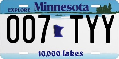 MN license plate 007TYY