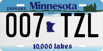 MN license plate 007TZL