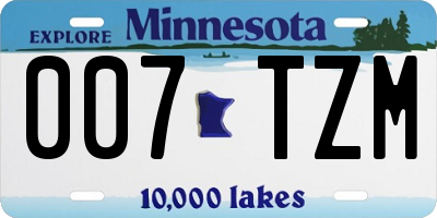 MN license plate 007TZM