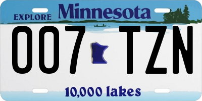 MN license plate 007TZN