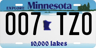 MN license plate 007TZO